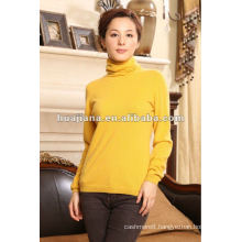 100% cashmere knitting women's sweater turtleneck